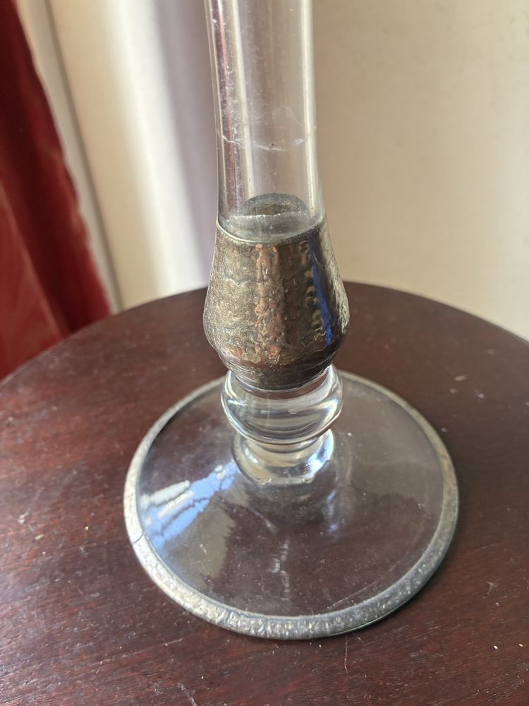 Jarra Flor Vidro Latao