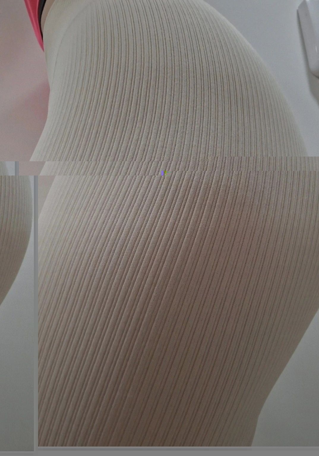 S/M Cieliste Długie Modelujące Bezszwowe Prążkowane Legginsy Sportowe