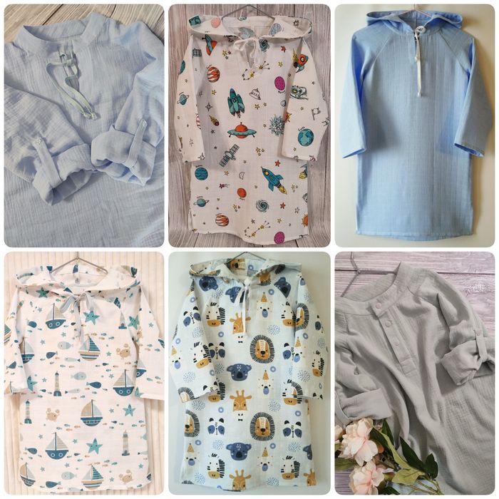 Туніка пляжна муслін 62-158 розміри