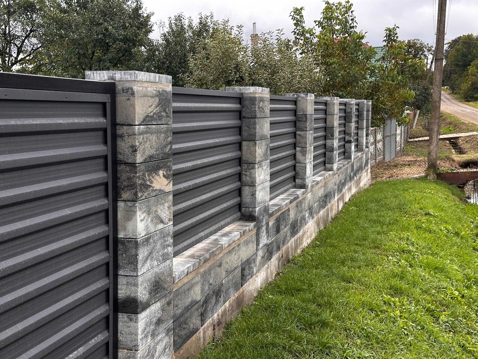 Блок для паркану, огорожа бетонна, модульний блок