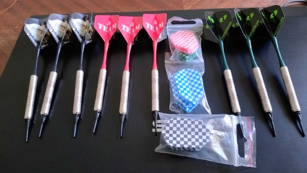 Conjunto Setas Dardos X9 + Penas