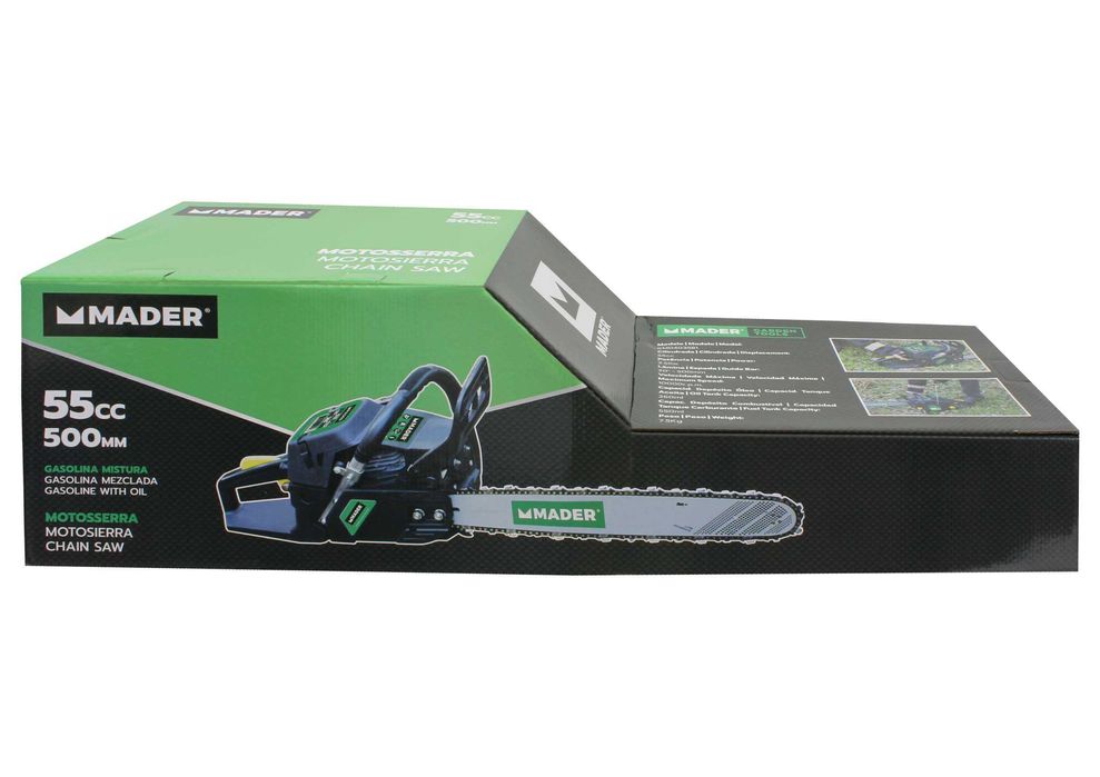 Motoserra Mader 55cc, 20", Arranque Suave, Semi-Profissional