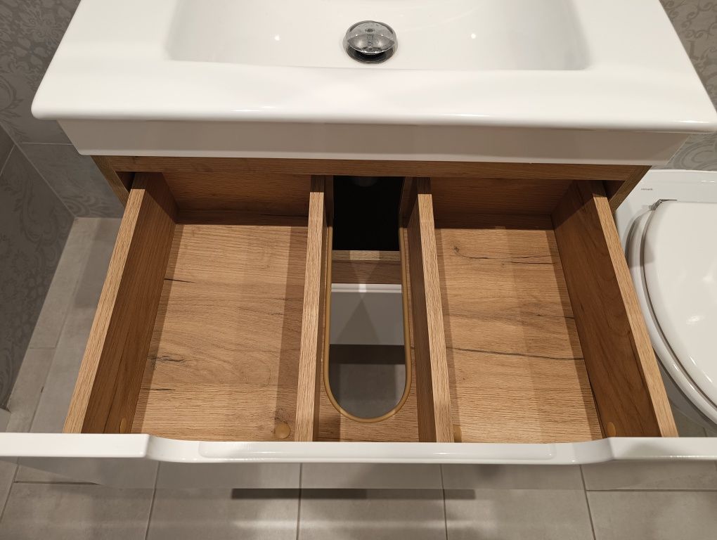 Szafka z umywalką 60 cm szafka Aruba dąb do łazienki łazienkowa