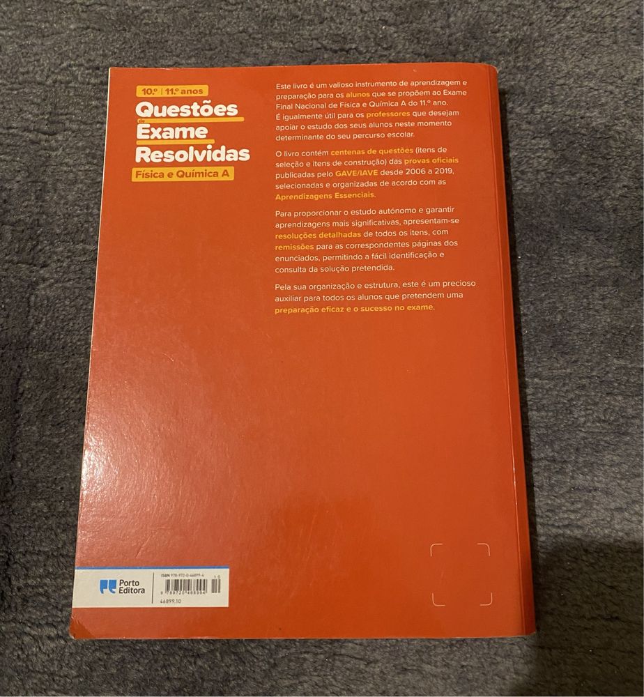 Livro Questões de Exame Resolvidas Física e Química A 10º/11º Ano