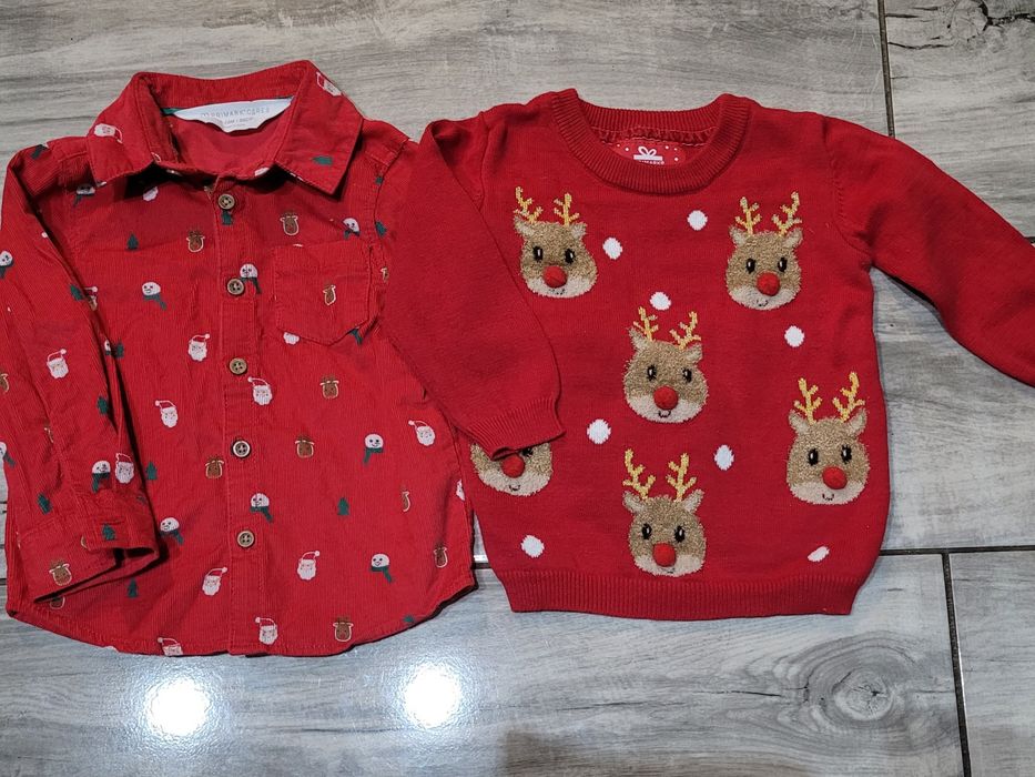 Zestaw ubranek świątecznych dla chłopca rozm. 86