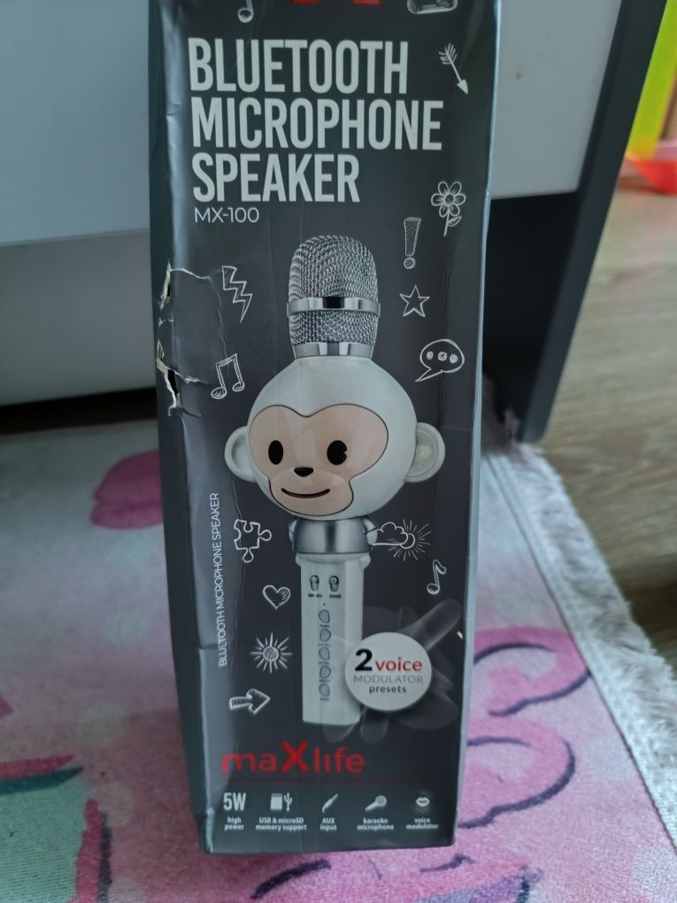 Maxlife mikrofon z głośnikiem Bluetooth Animal KARAOKE MX-100