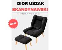 Fotel skandynawski Dior Uszak Black