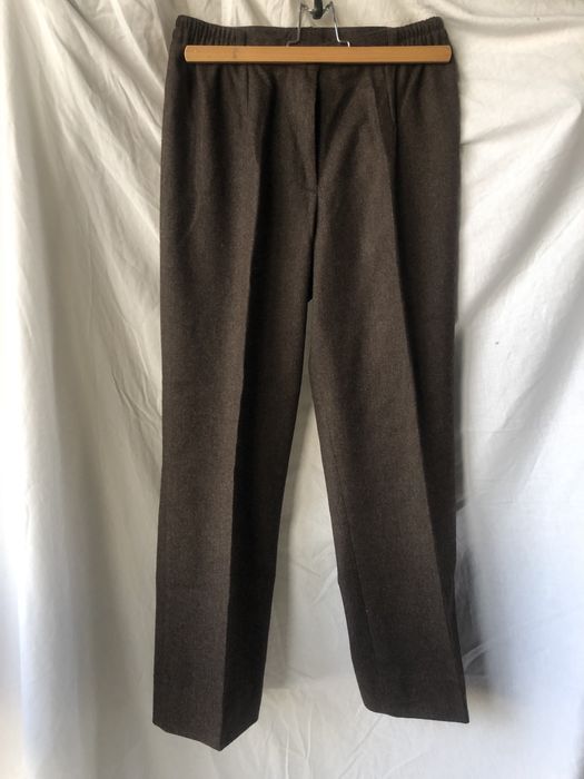 Calças de lã castanhas