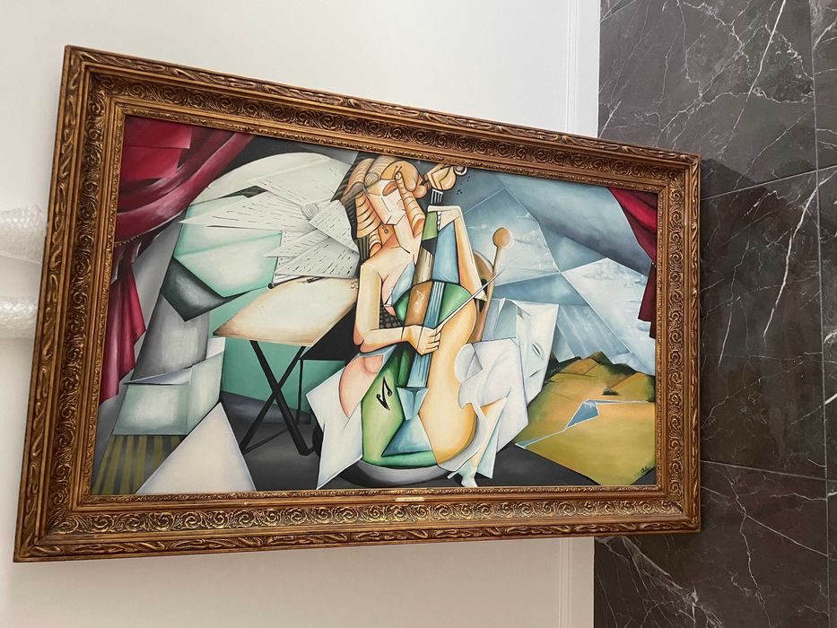 quadro de grandes dimensões em talha dourada antigo em perfeito estado