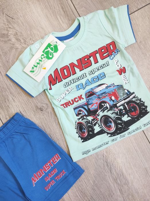 Nowy komplet niemowlęcy koszulka na krótki rękaw + krótkie spodenki