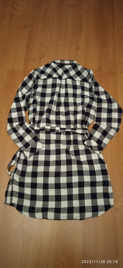 Nowa Tunika / długa flanelowa koszula w kratę r. 38