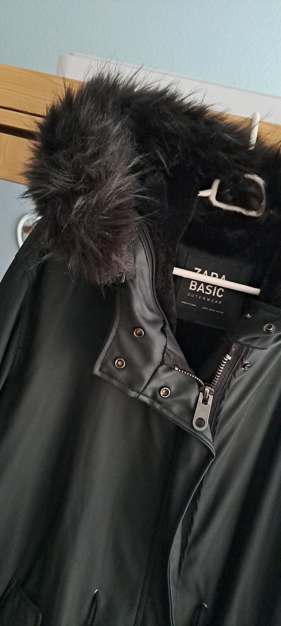 Parka kurtka czarna Zara Basic