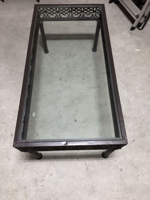 Mesa ferro com tampo de vidro