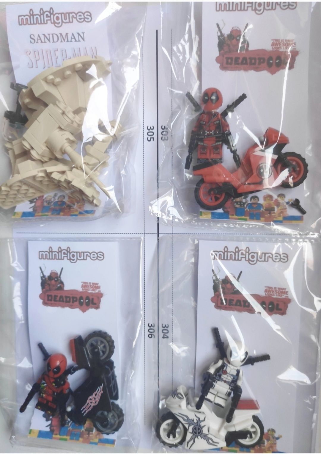 4/5 Mini Figuras MAC Wonder Woman DeadPool Ghost Rider SandMan Pirata