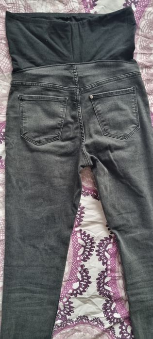 Spodnie ciążowe H&M mama super skinny S szare