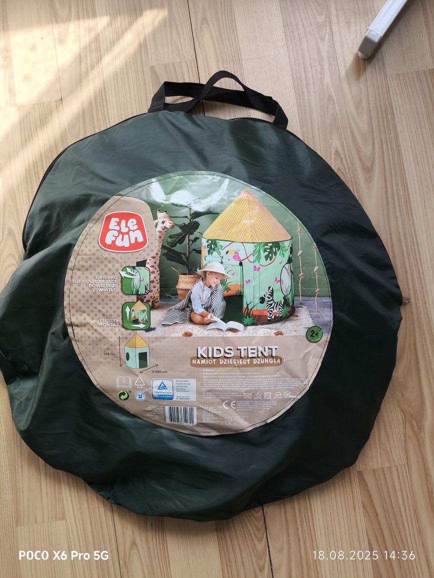 ELEFUN Namiot dziecięcy domek DŻUNGLA 100 x 135 NOWY