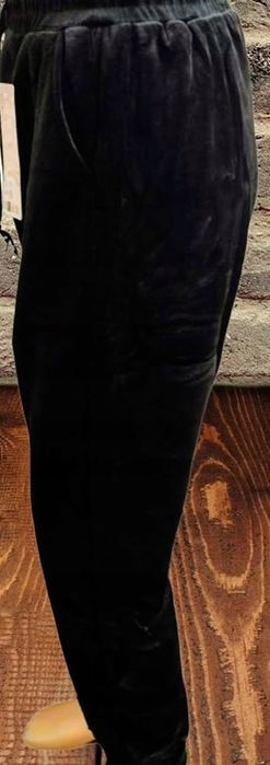 spodnie z kieszeniami welurowe ocieplane  czarne xl/2xl (42/44)