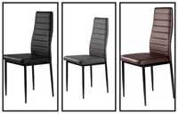 Nowe Krzesla Eco skora na czarnych nogach - Cena za 4 sztuki