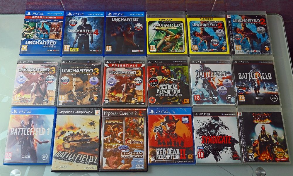 Диски Battlefield,Red Dead Redemption,Tekken,Uncharted,Hellboy,Mad Max