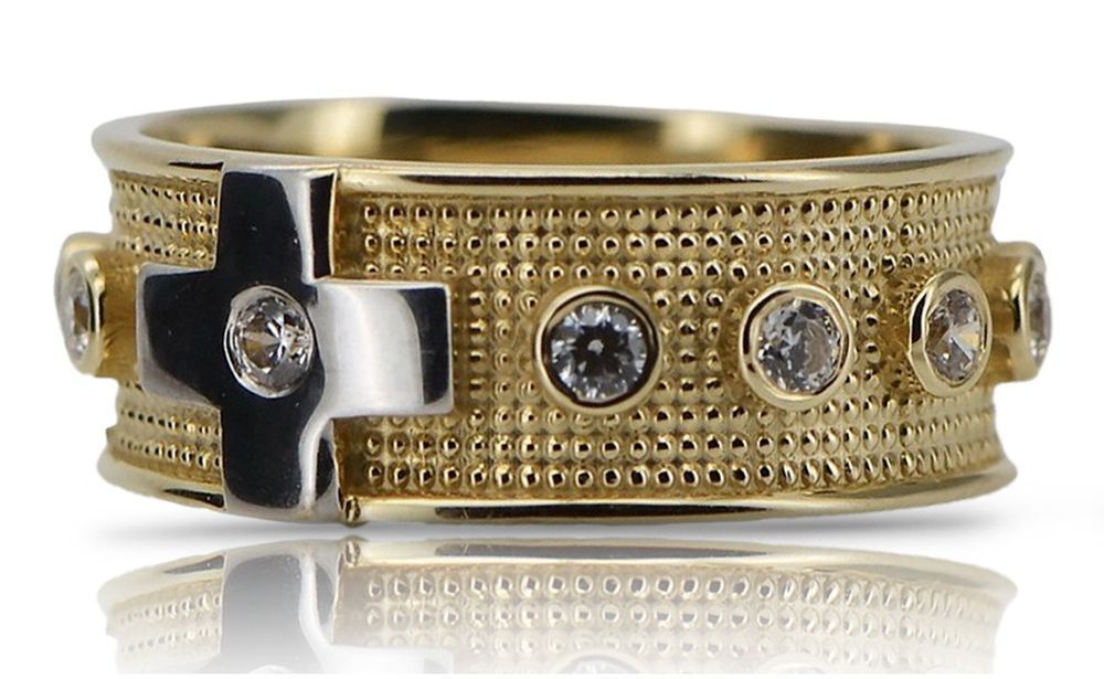 Złoty pierścionek różaniec 14k 585 z cyrkoniami crc002yw Warszawa