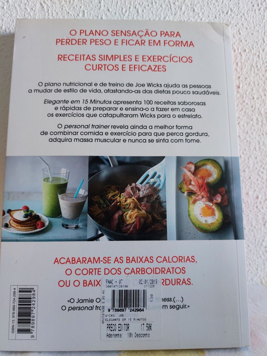 Livro "Elegante em 15 minutos" de Joe Wicks