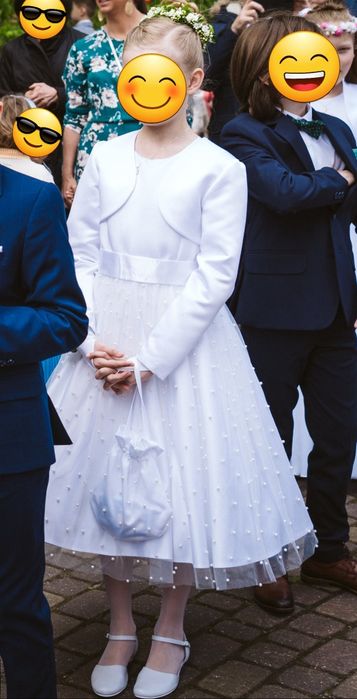 Sukienka komunijna Krespol 140 cm + dodatki