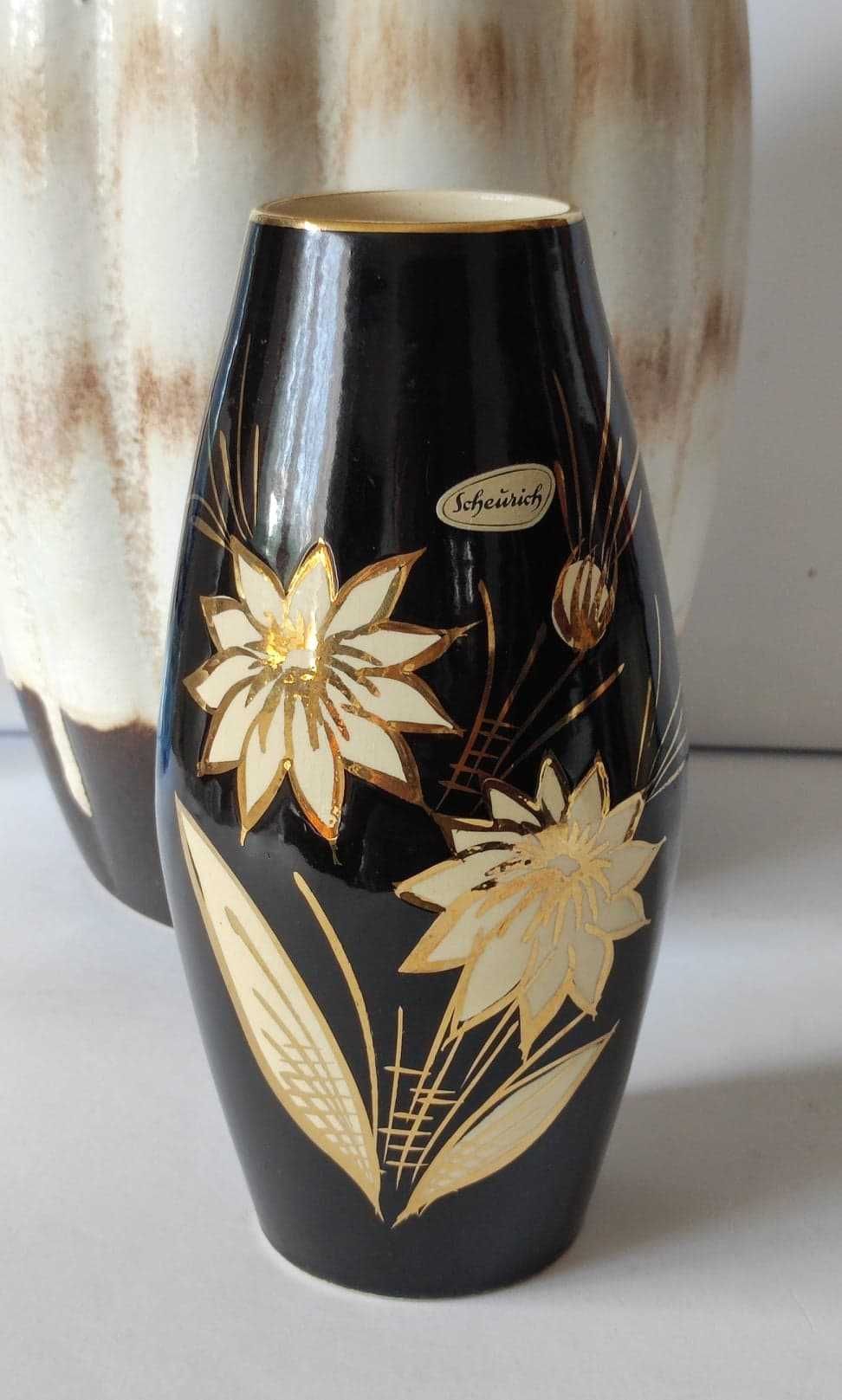 Stara ceramika wazon ręcznie zdobiony Scheurich 248-22 Design WGP