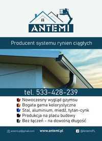 Antemi - Rynny aluminiowe, stalowe bez łączeń DARMOWA WYCENA