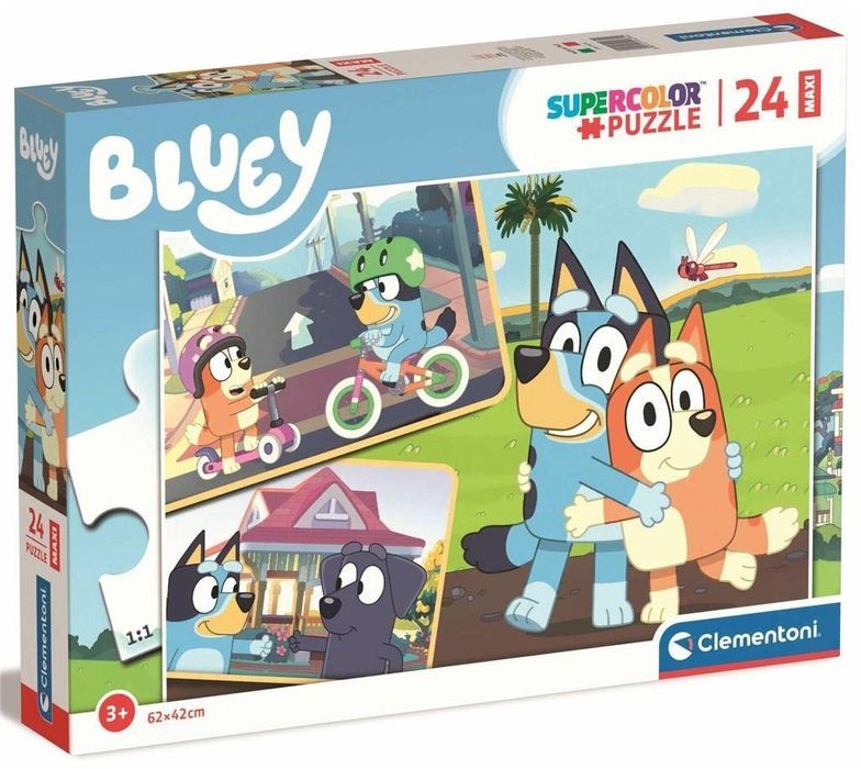 puzzle 24 elementy maxi super color pieski z bajki bluey