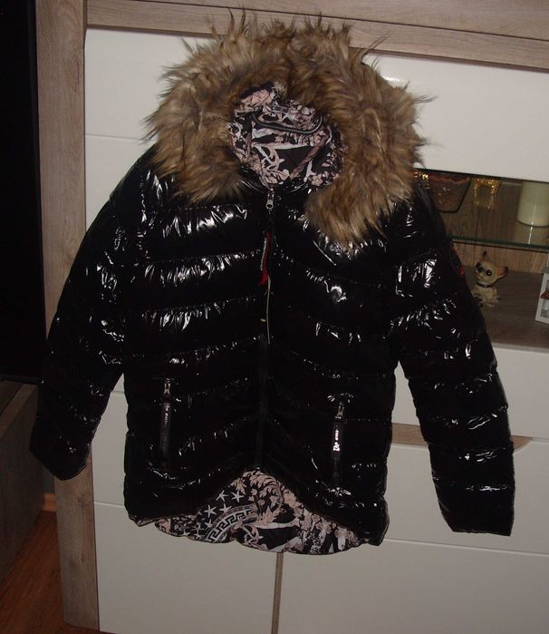 Dwustronna ciepła zimowa kurtka THE WESS_z połyskiem roz. M /L