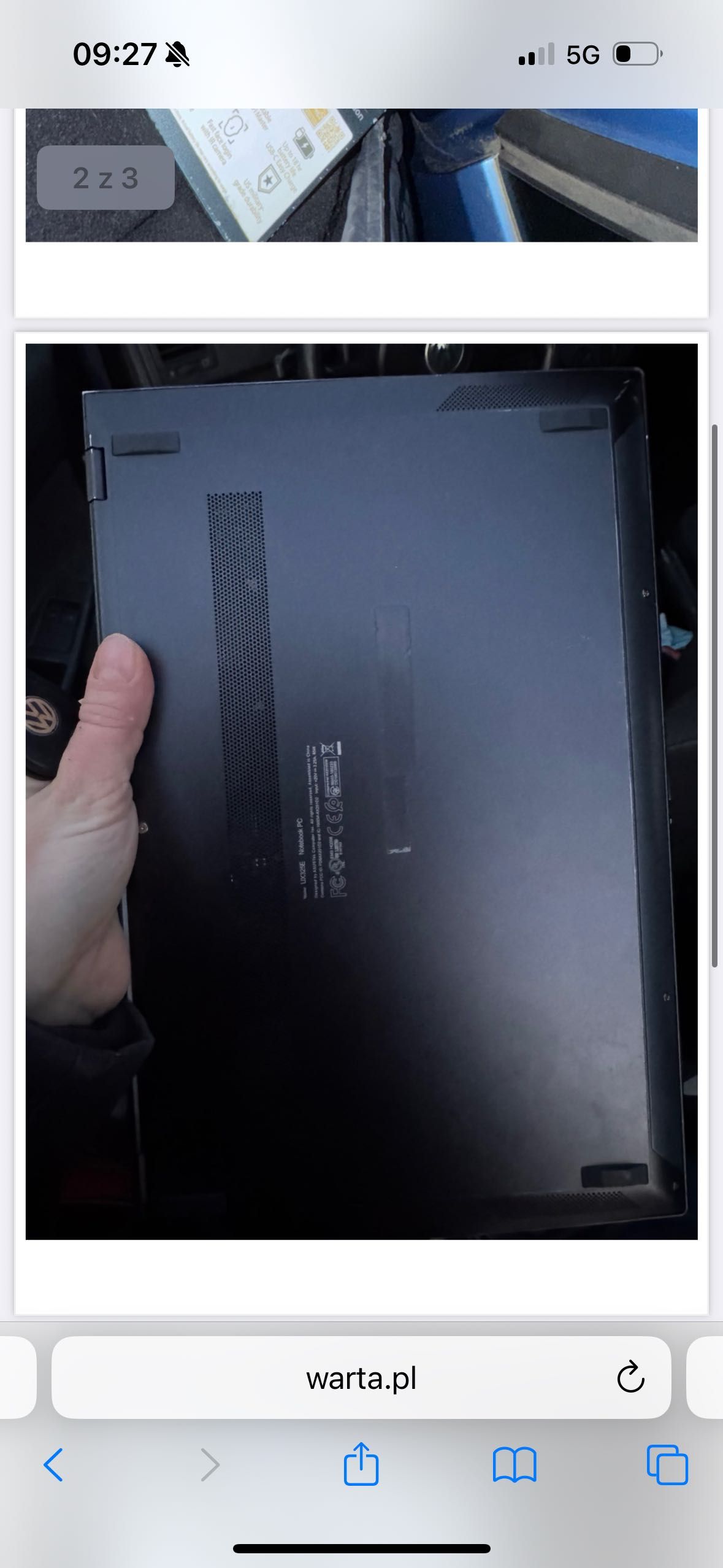 Asus ZenBook 13 UX325E uszkodzony do naprawy lub na części