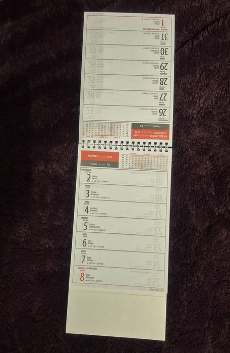 Kalendarz biurkowy pionowy 2026 Avanti