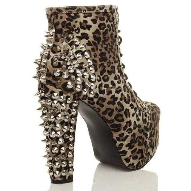 Весільні леопардові ботильйони на масивній платформі підборах 41р/27см