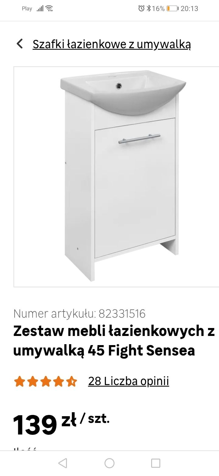 Szafka pod umywalkę 45