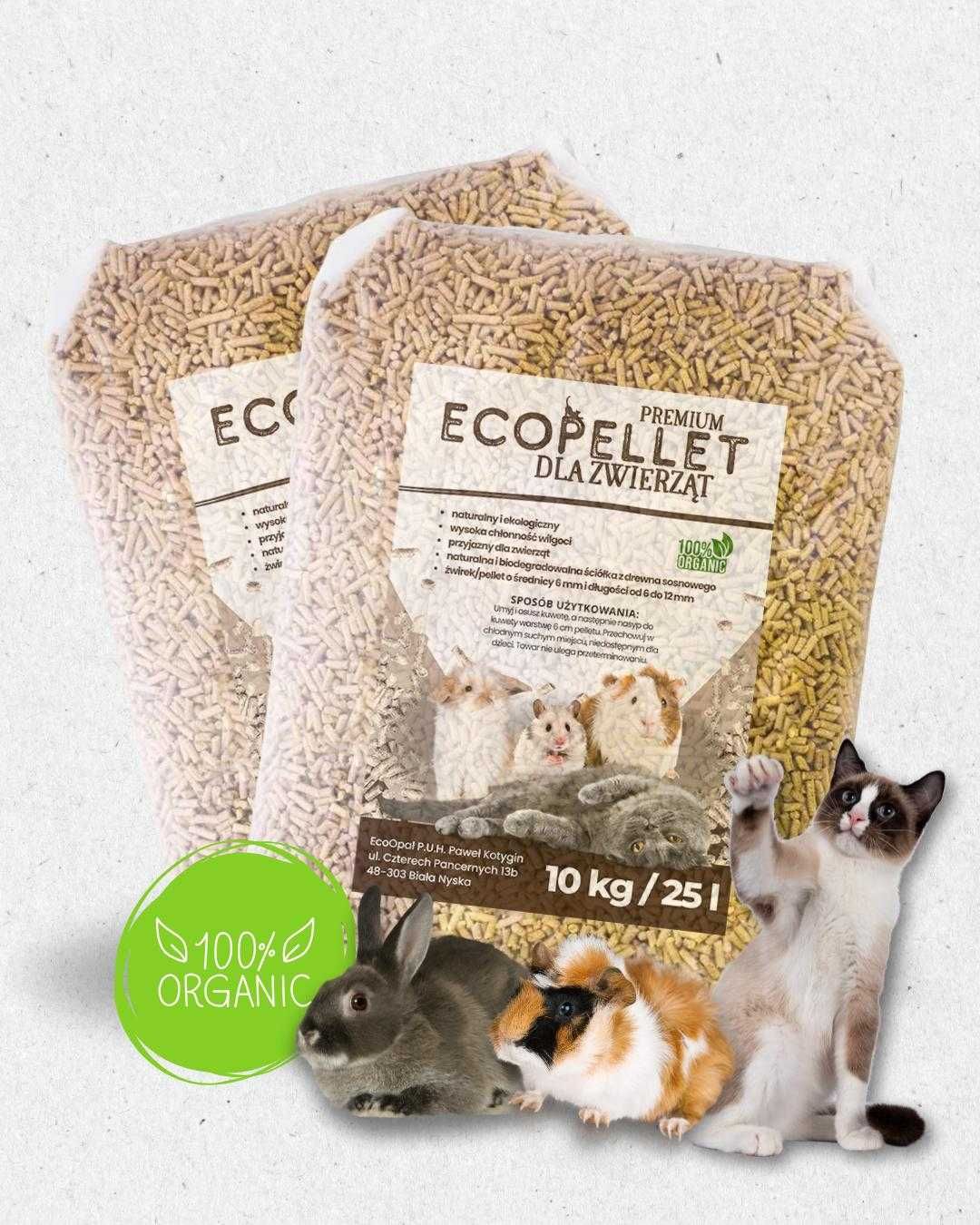 Pellet, Żwirek Drzewny dla Kota Królika Świnki 10KG JASNY - WYSYŁKA
