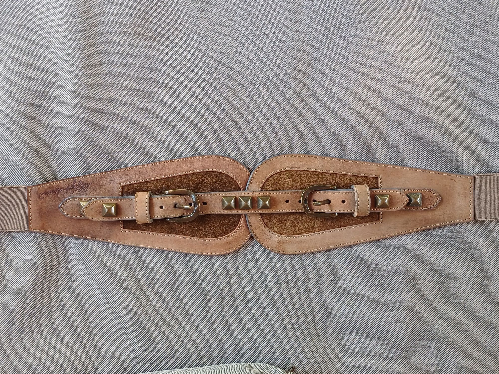 Pasek Hilfiger zamszowy gumowy 80cm