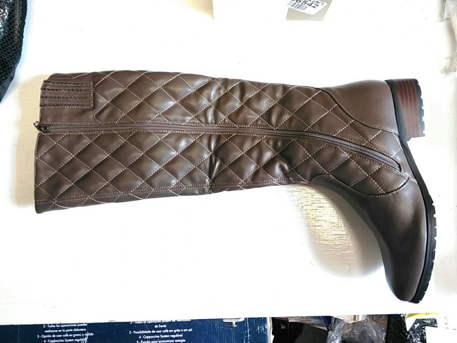Kozaki Coco California buty pikowane w romby brązowe rozmiar 39 NOWE