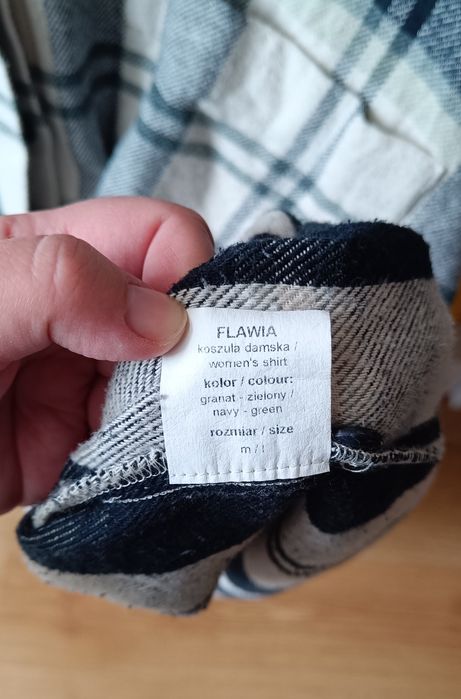 Wasalaa - koszula Flawia, granatowo-zielona, rozmiar M/L