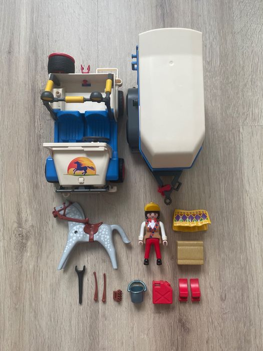 Completo 3851 playmobil jeep atrelado cavalo