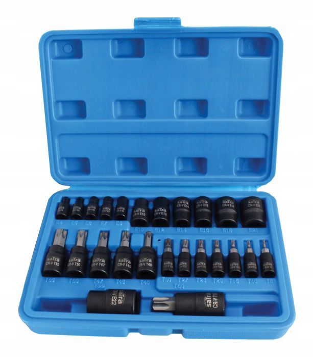 Klucze Nasadowe/ Trzpieniowe Torx/E 1/4″+3/8″+1/2″ - 25 Elem S-H2548T