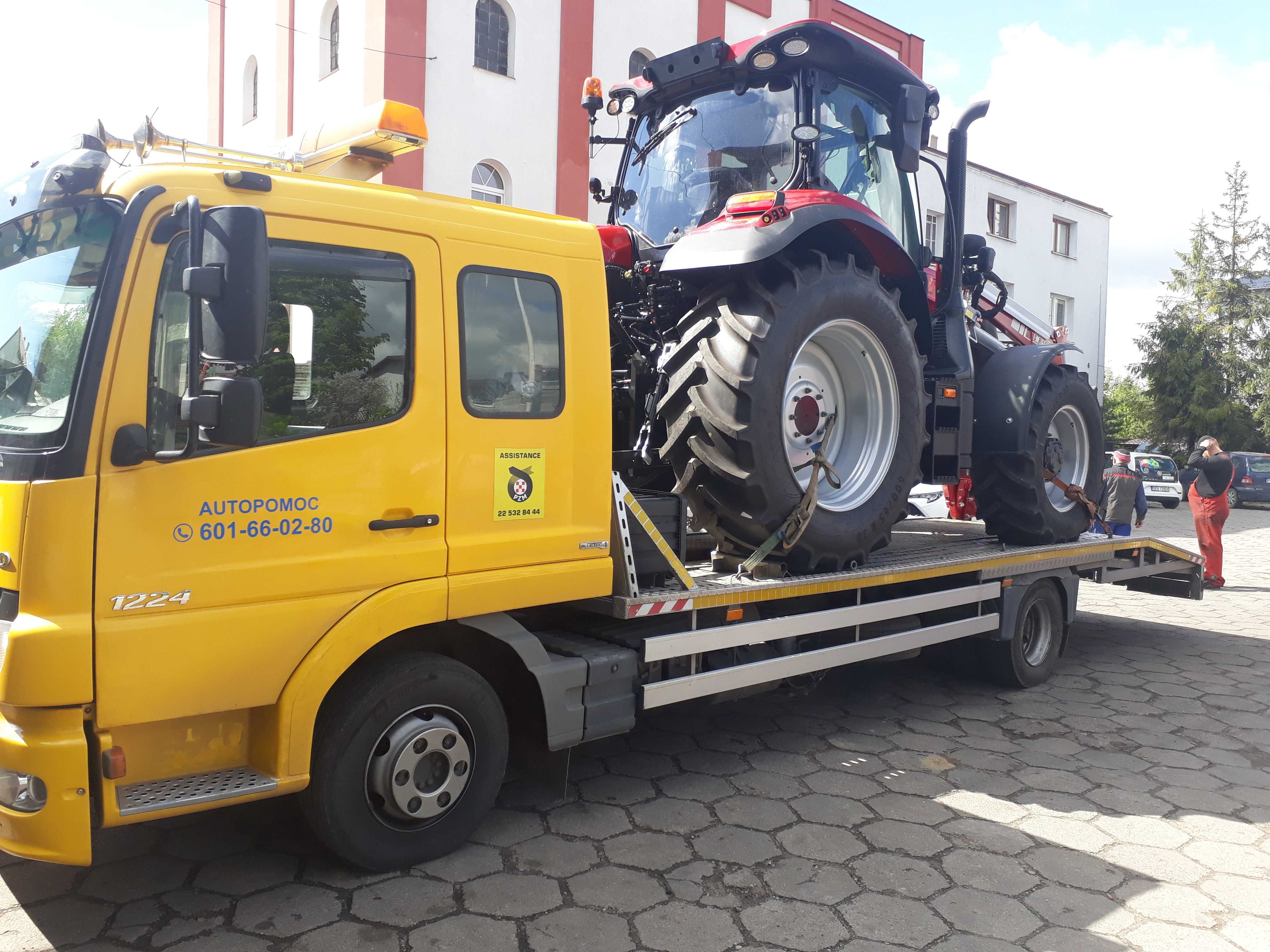 Transport wózków widłowych maszyn rolniczych budowlanych pomoc drogowa