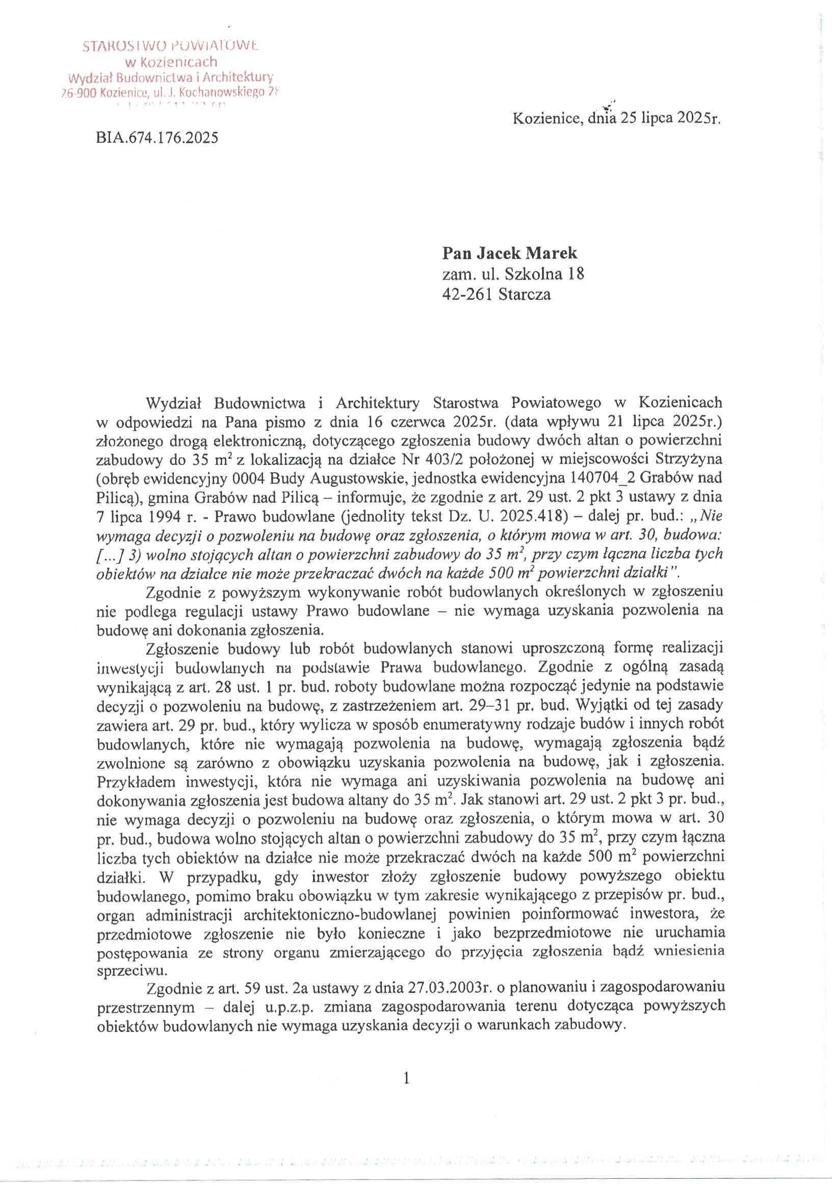 Sprzedam działkę