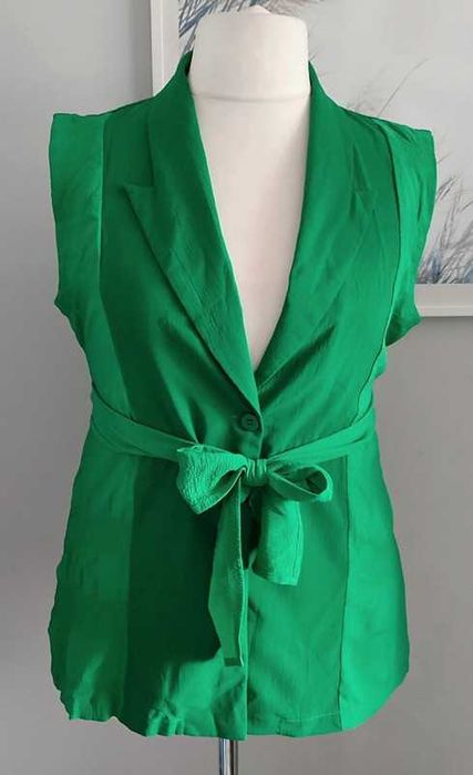 Zielona bluzka kamizelka wiązana Shein 44/46