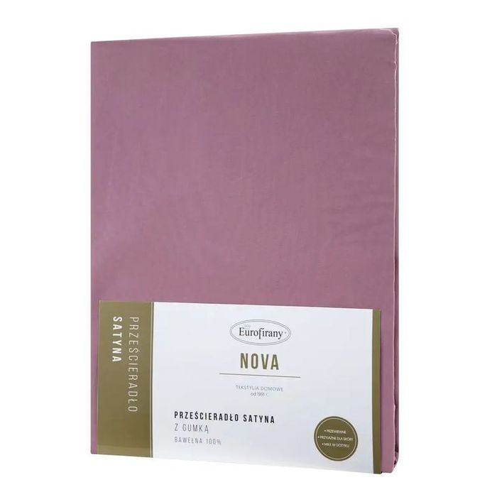 Prześcieradło Satynowe Bawełniane z Gumką Jednolite Nova3/180x200