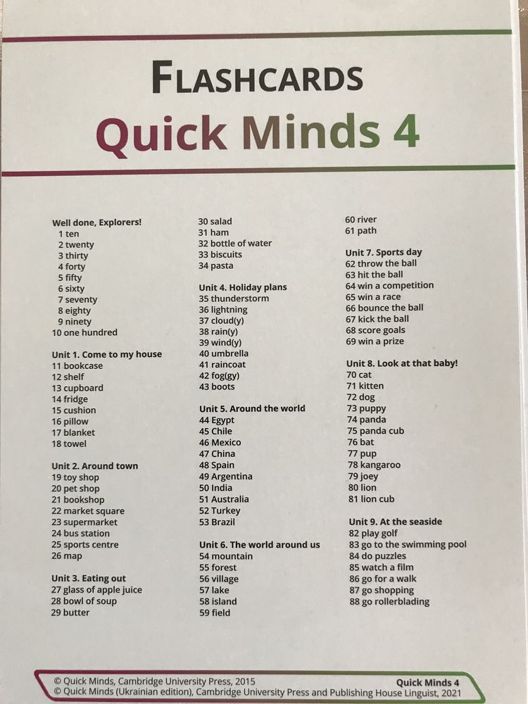 Набір для вчителя англійської мови Quick Minds 4