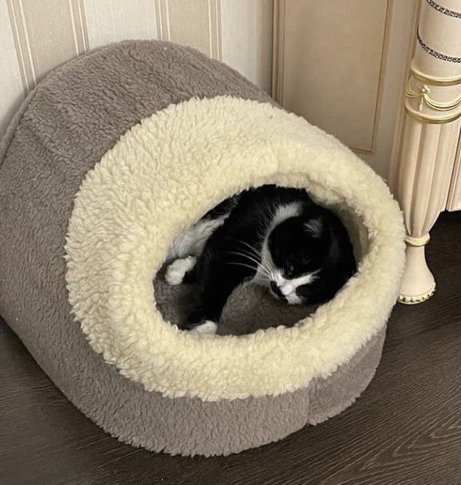 Хутряний будиночок домик лежак хатинка для кота собачки кошки 2 розмір