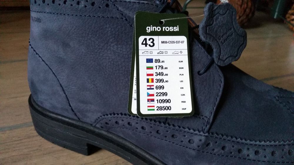 Buty trzewiki męskie obuwie GINO ROSSI skórzane 42 skóra naturalna