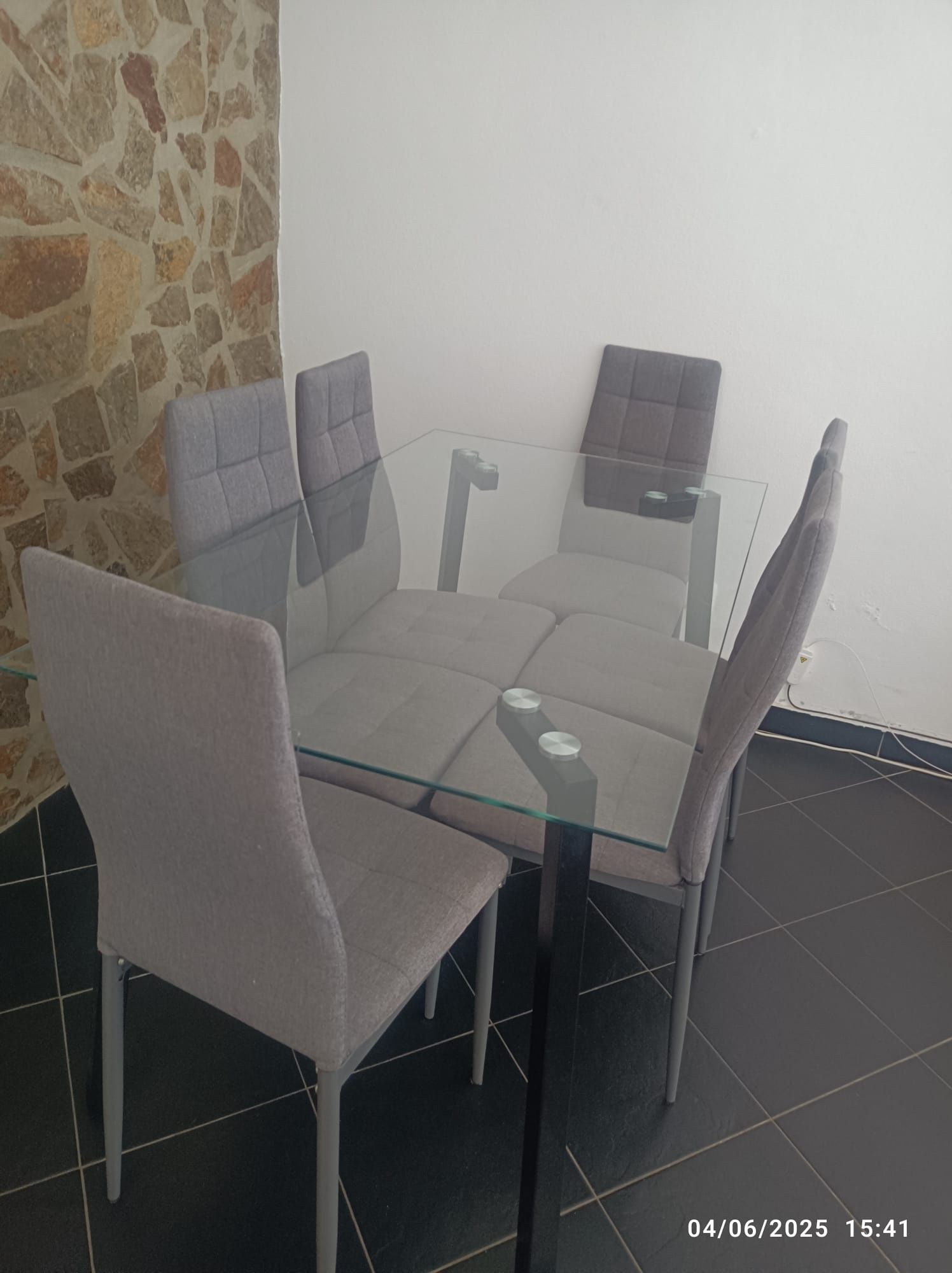 Mesa vidro e cadeiras