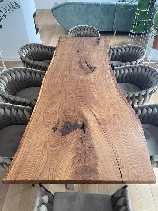 Stół dębowy monolit loft live edge
