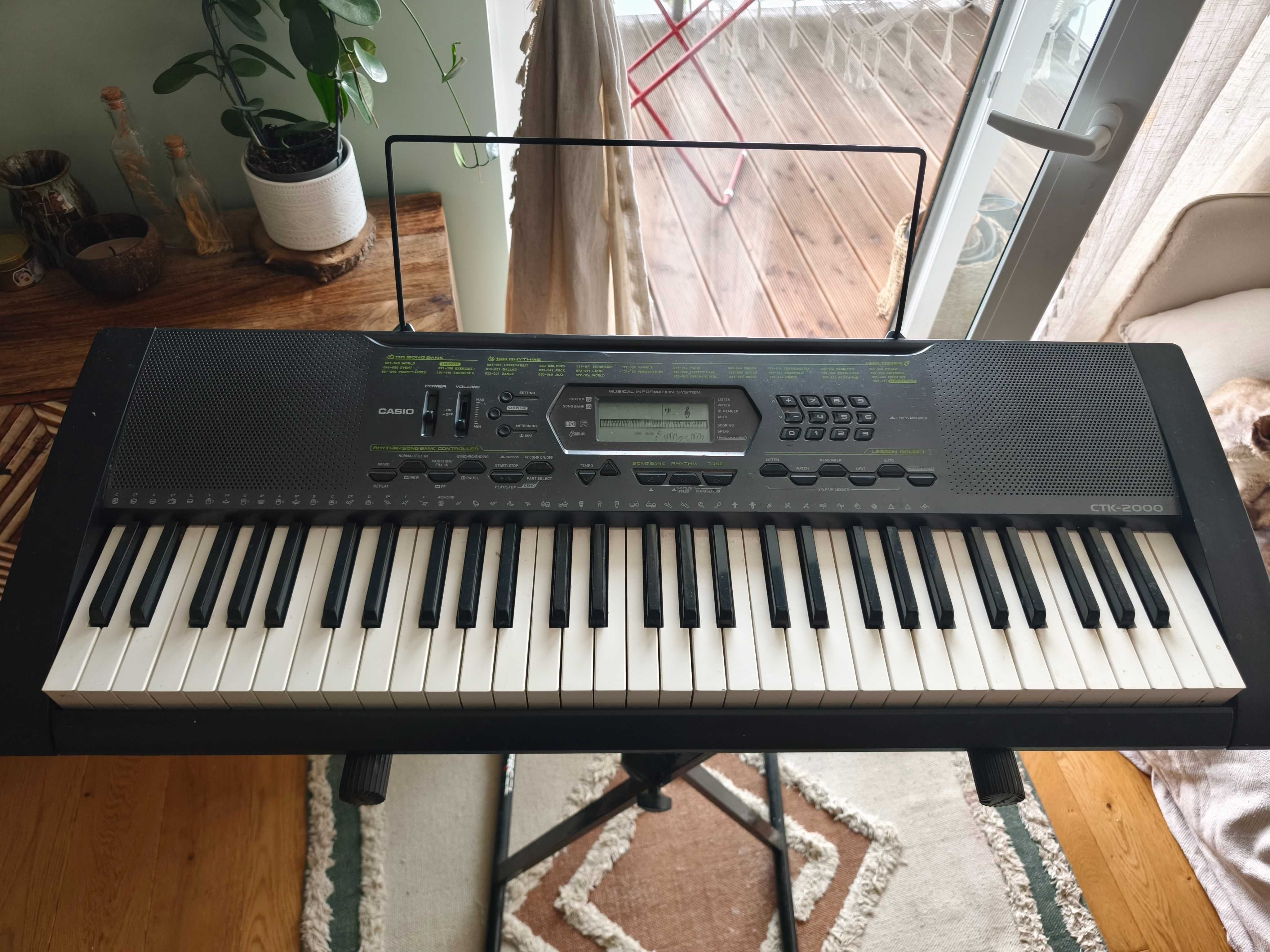 Keyboard Casio CTK-2000 + statyw + Sustain